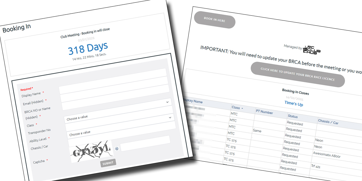 RC Club Booking In System